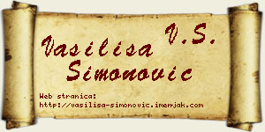 Vasilisa Simonović vizit kartica